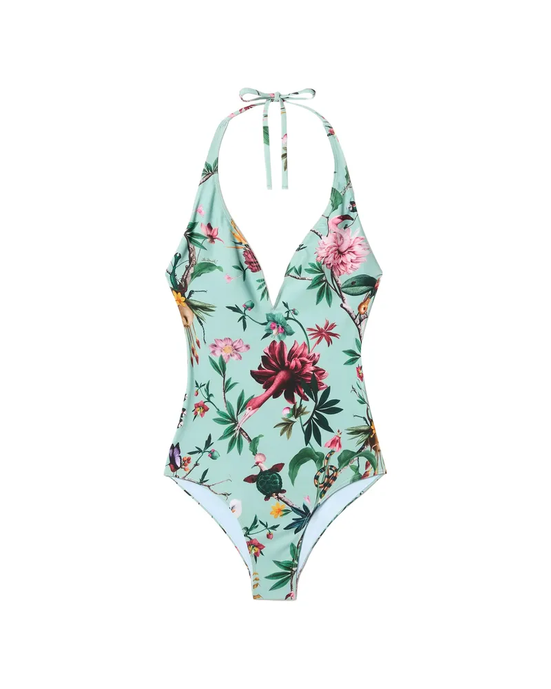 La DoubleJ Swimsuit Floral-print Blue