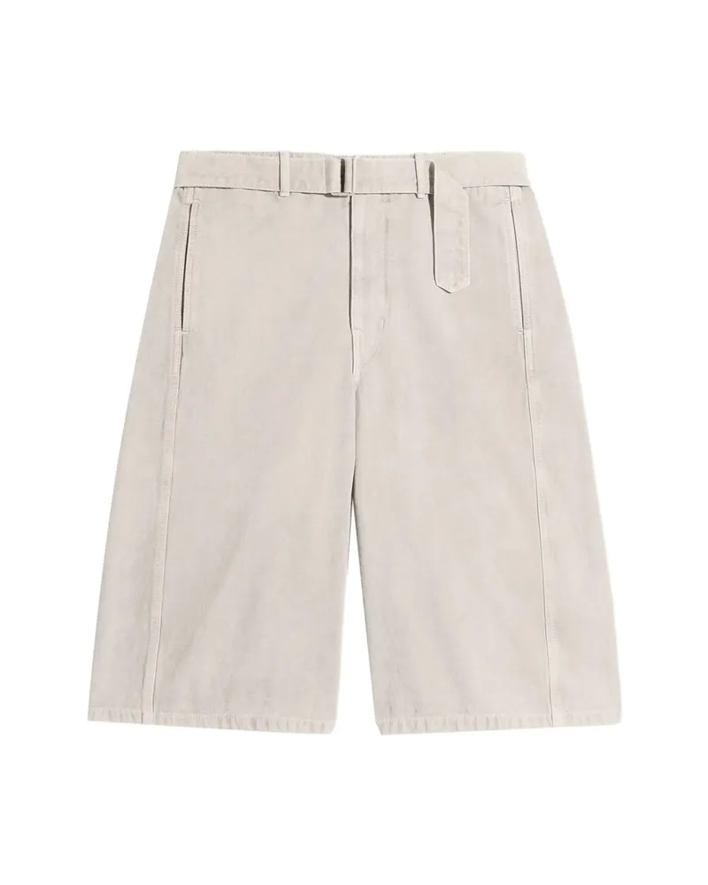 Christophe Lemaire Belted Denim Shorts Neutrals
