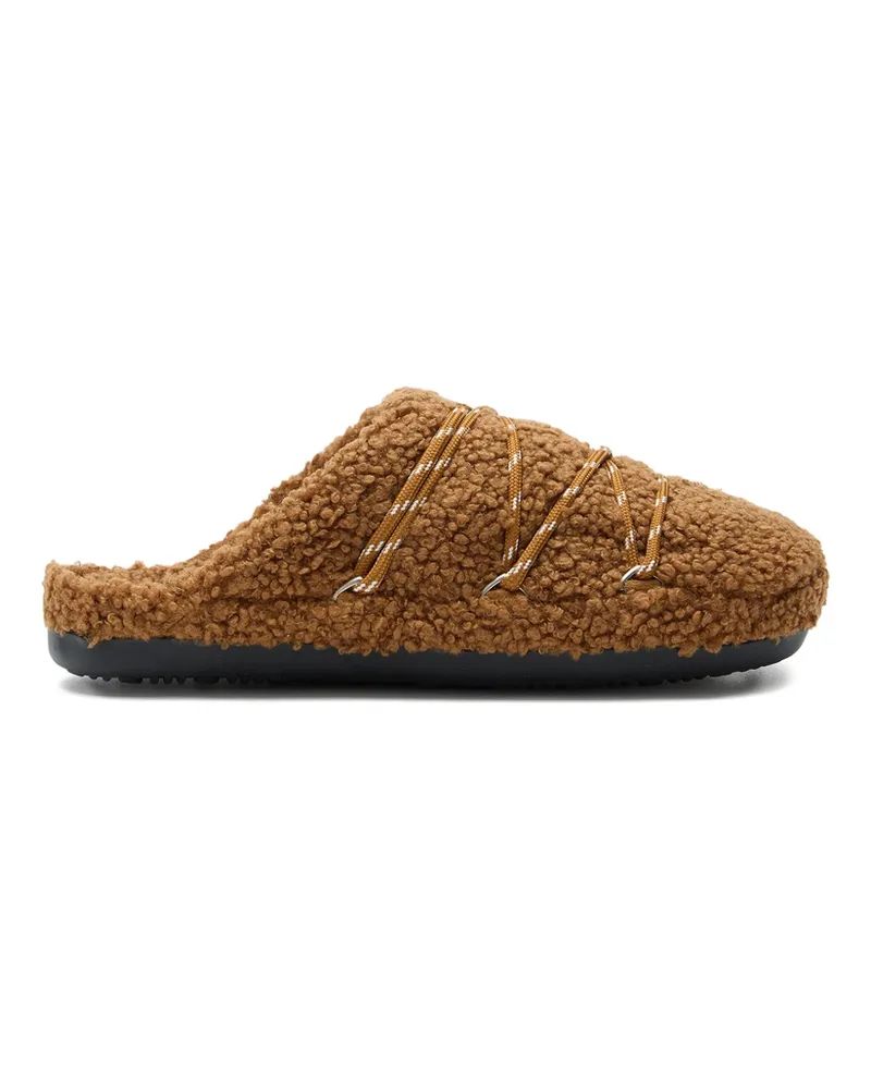 Moon Boot Teddy Slip-on Slippers Brown
