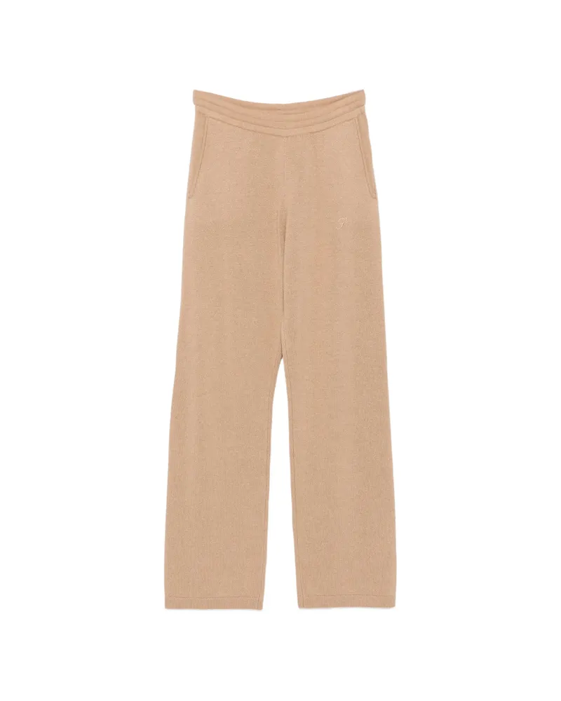 SPORTY & RICH Ivana Logo-embroidered Track Pants Neutrals