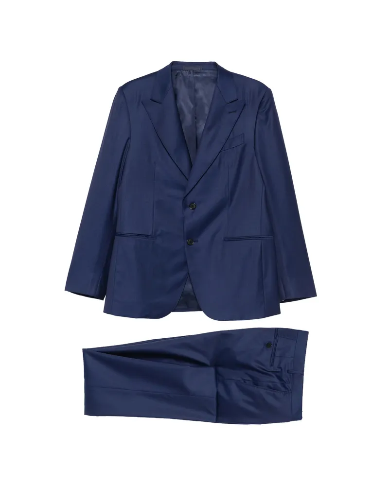Caruso Peak-lapel Suit Blue