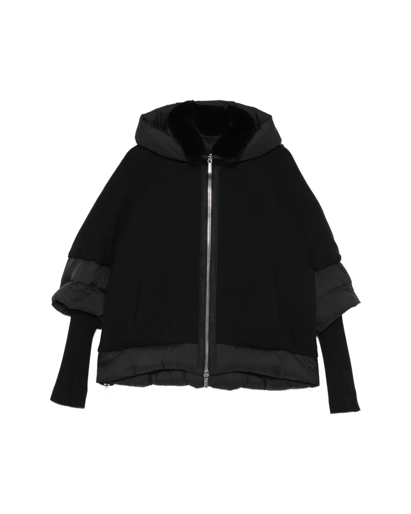 MOORER Hooded Panelled Jacket Black