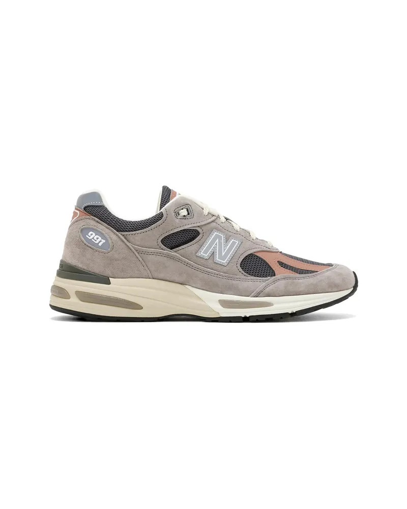 New Balance 991v2 Perforated Panelled Sneakers Grey