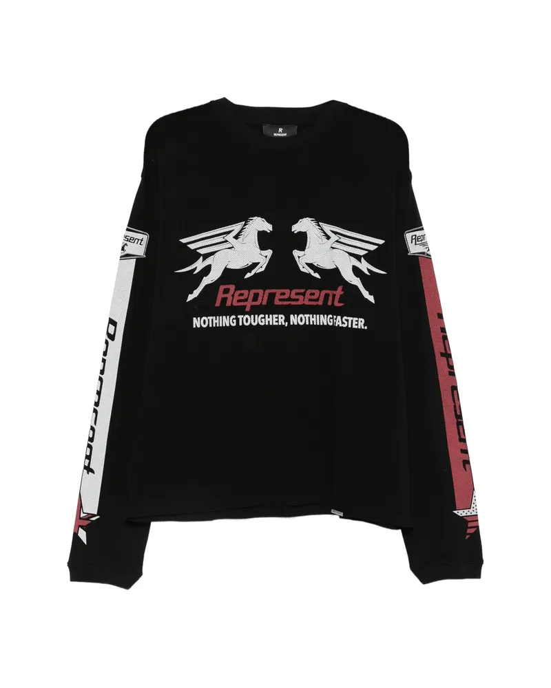 REPRESENT Graphic-print Polo Shirt Black