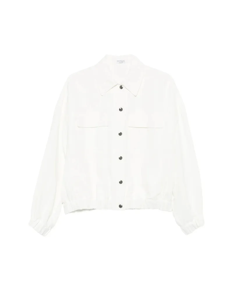Brunello Cucinelli Button-up Bomber Jacket White