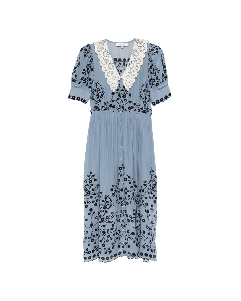 Sea Frances Floral-print Midi Dress Blue