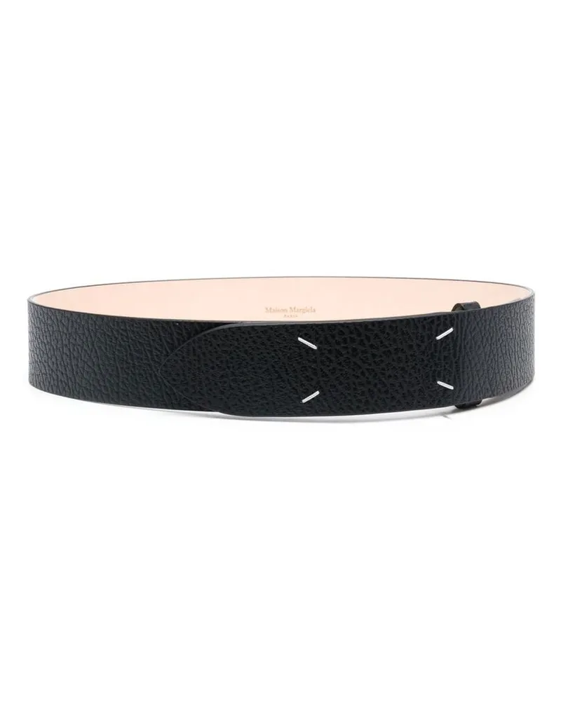 Maison Margiela Grained Four-stitch Belt Black