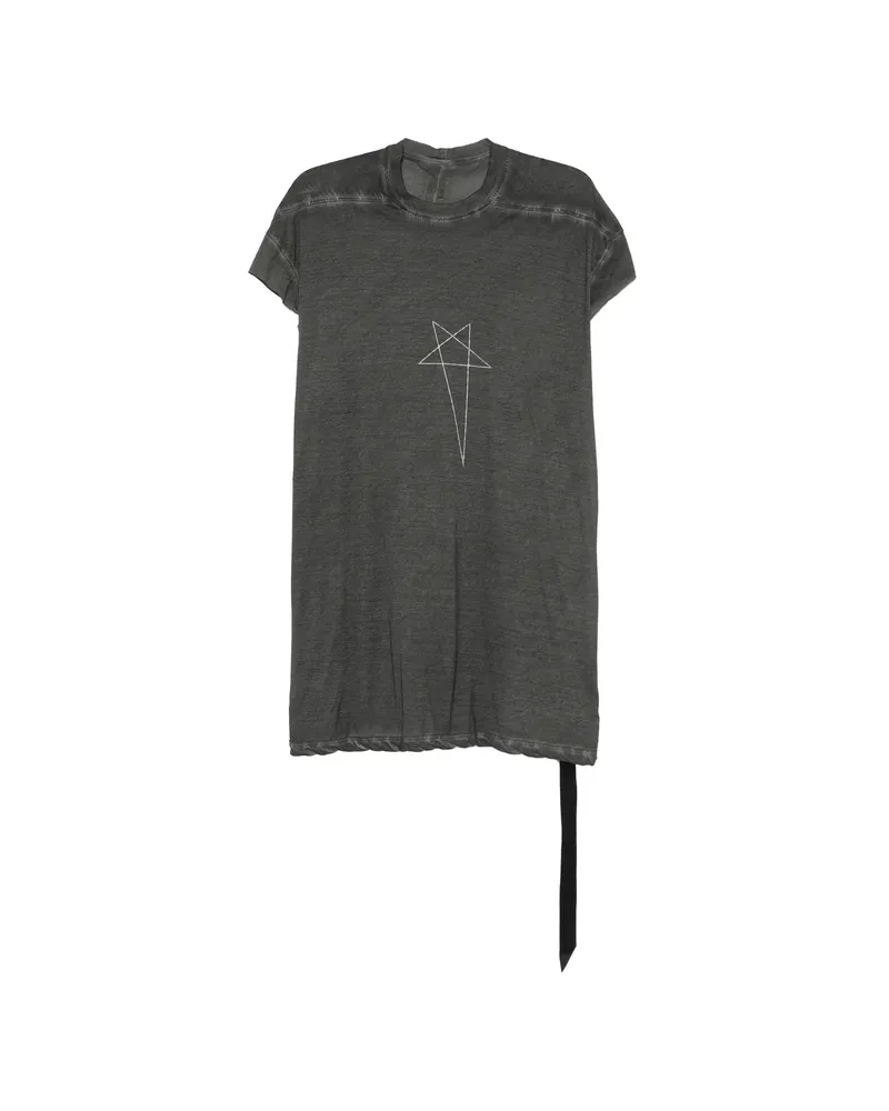 DRKSHDW by Rick Owens Tower Rick S Jumbo SL T In Faded Black/silver Stonewashed Cotton Gauze Jersey Black