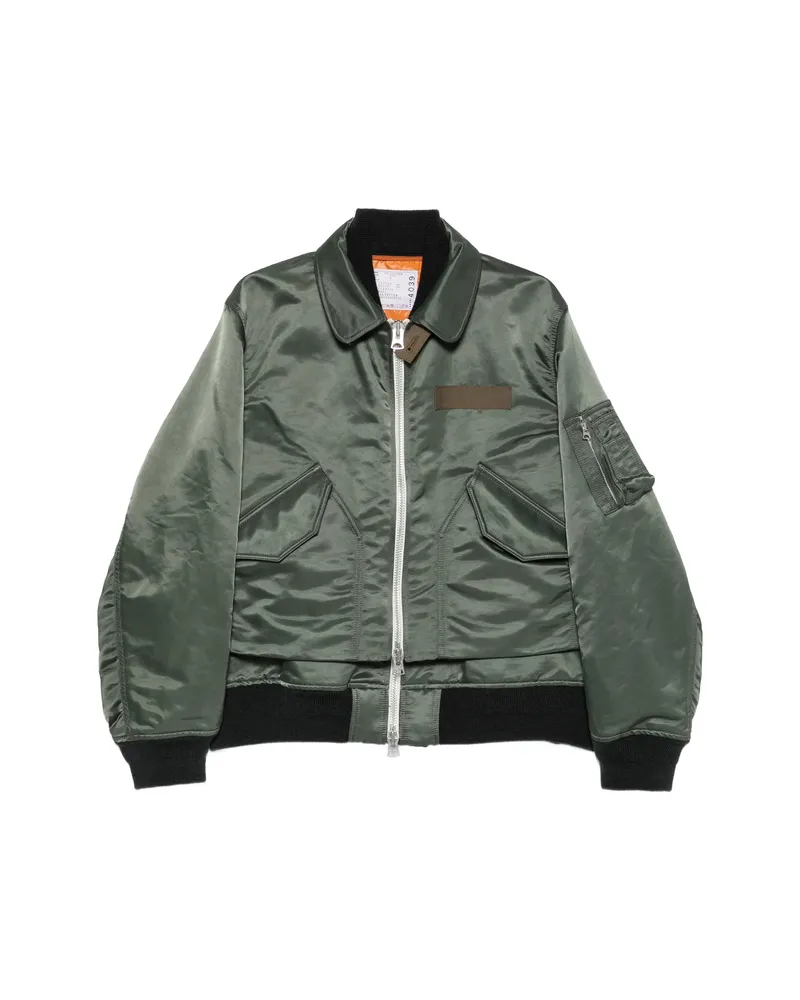 Sacai Layered Zip-fastening Jacket Green