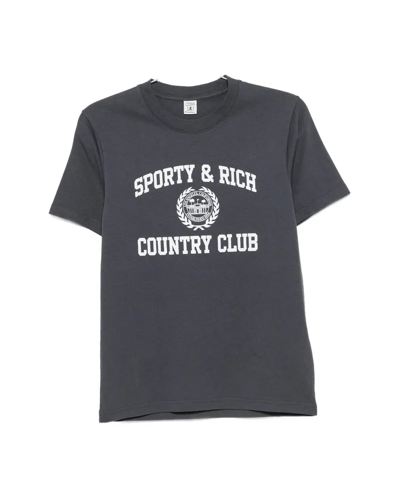 SPORTY & RICH Logo-print T-shirt Grey