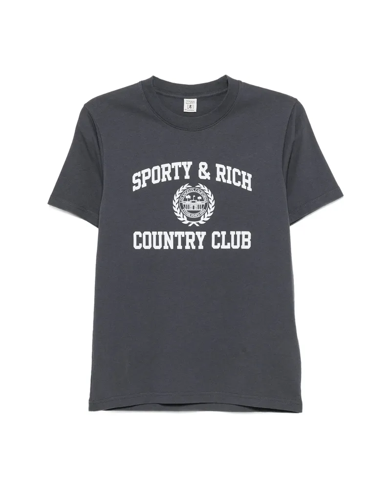 SPORTY & RICH Logo-print T-shirt Grey