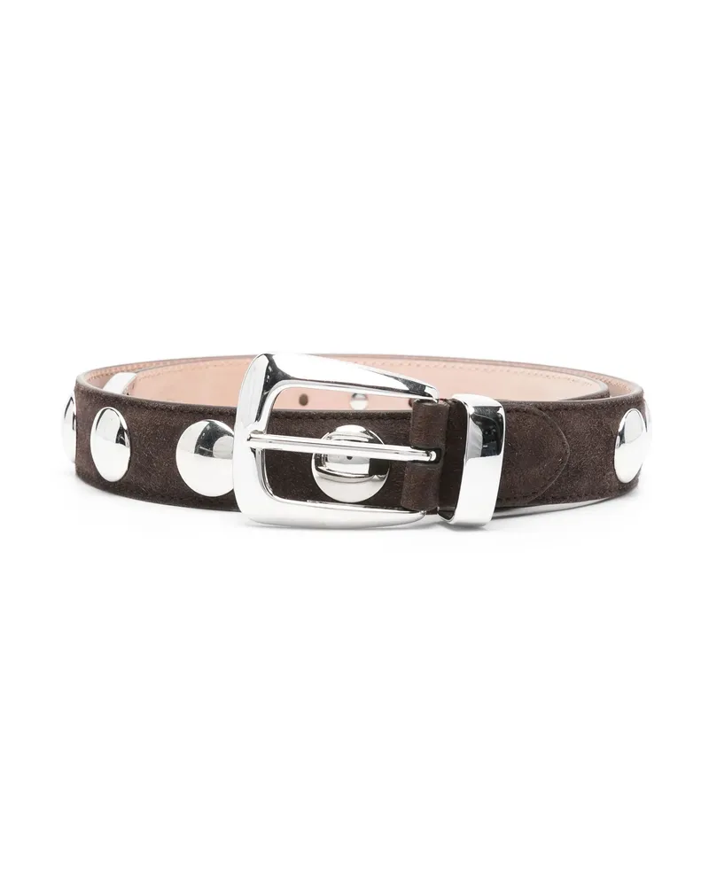 KHAITE The Benny Suede Belt Brown