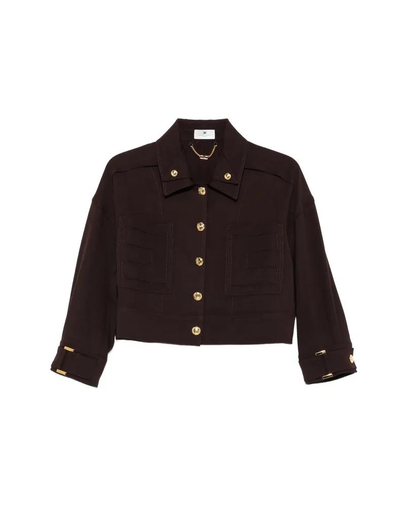 Elisabetta Franchi Button-embellished Jacket Brown