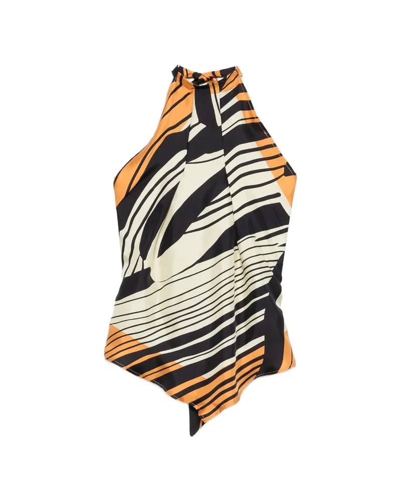 Raquel Diniz Lea Halterneck Striped Top Black