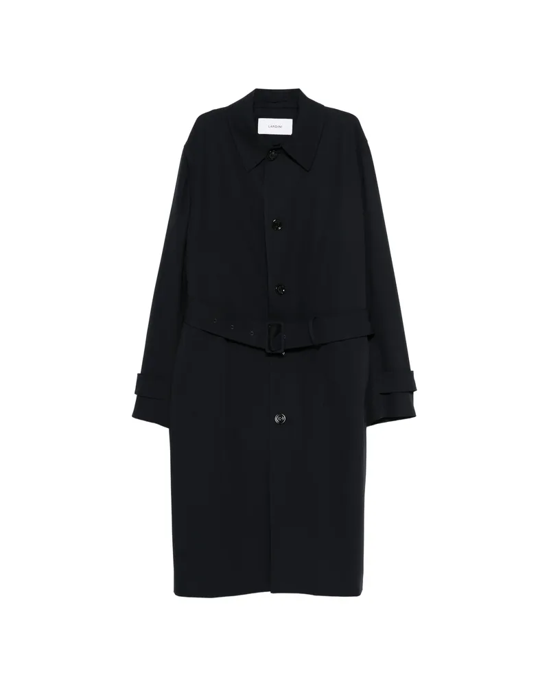 LARDINI Belt Buttoned Coat Black