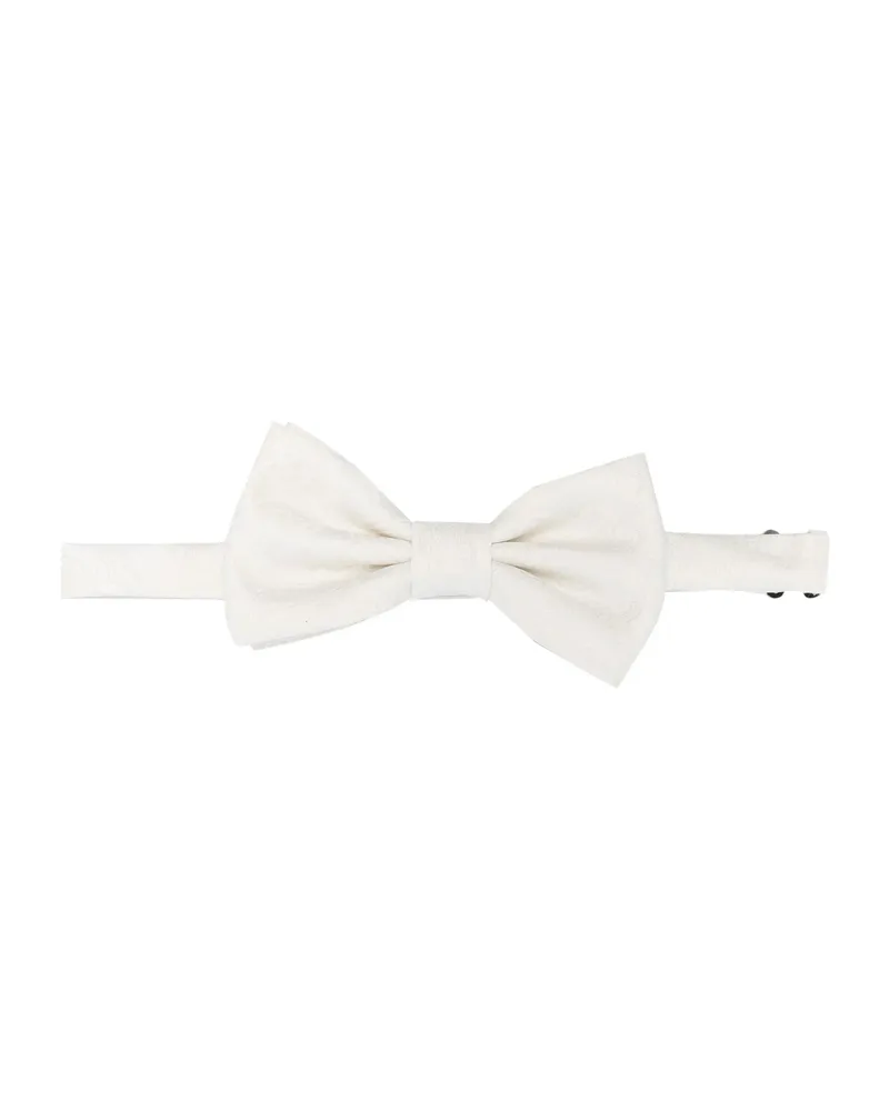 Lady Anne Patterned-jacquard Bow Tie White