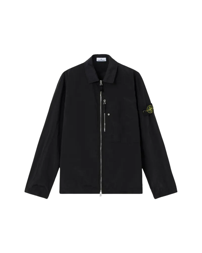 Stone Island Zip Overshirt Jacket Black