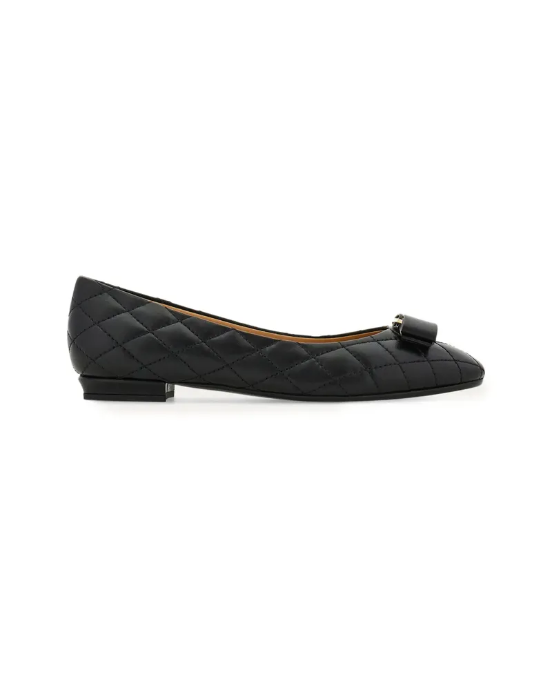 Ferragamo Quilted Varina Ballet Flat Black