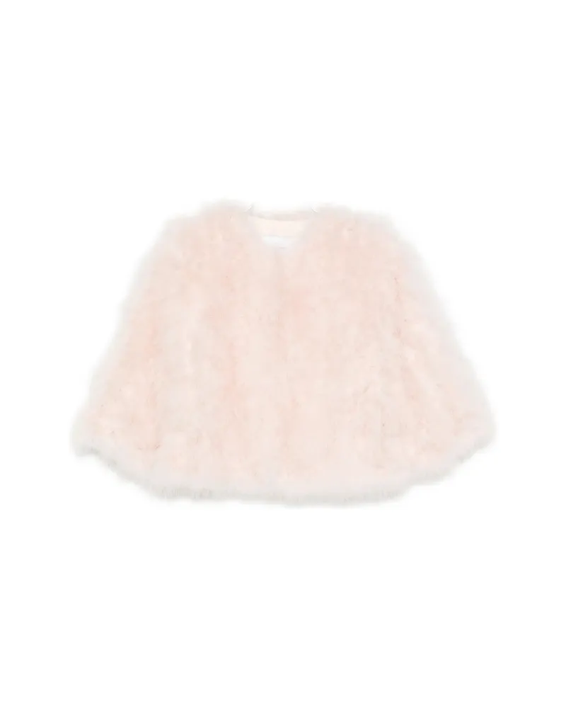 Yves Salomon Feather Crooped Jacket Pink