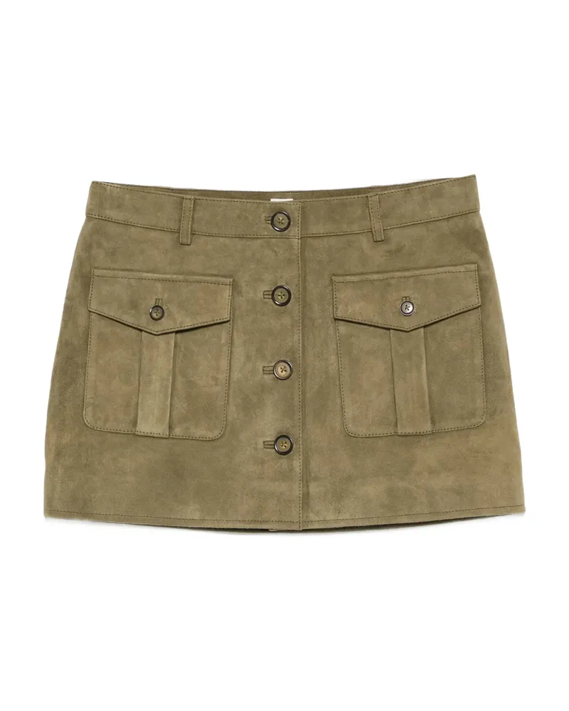 The Garment Suede Mini Skirt Green