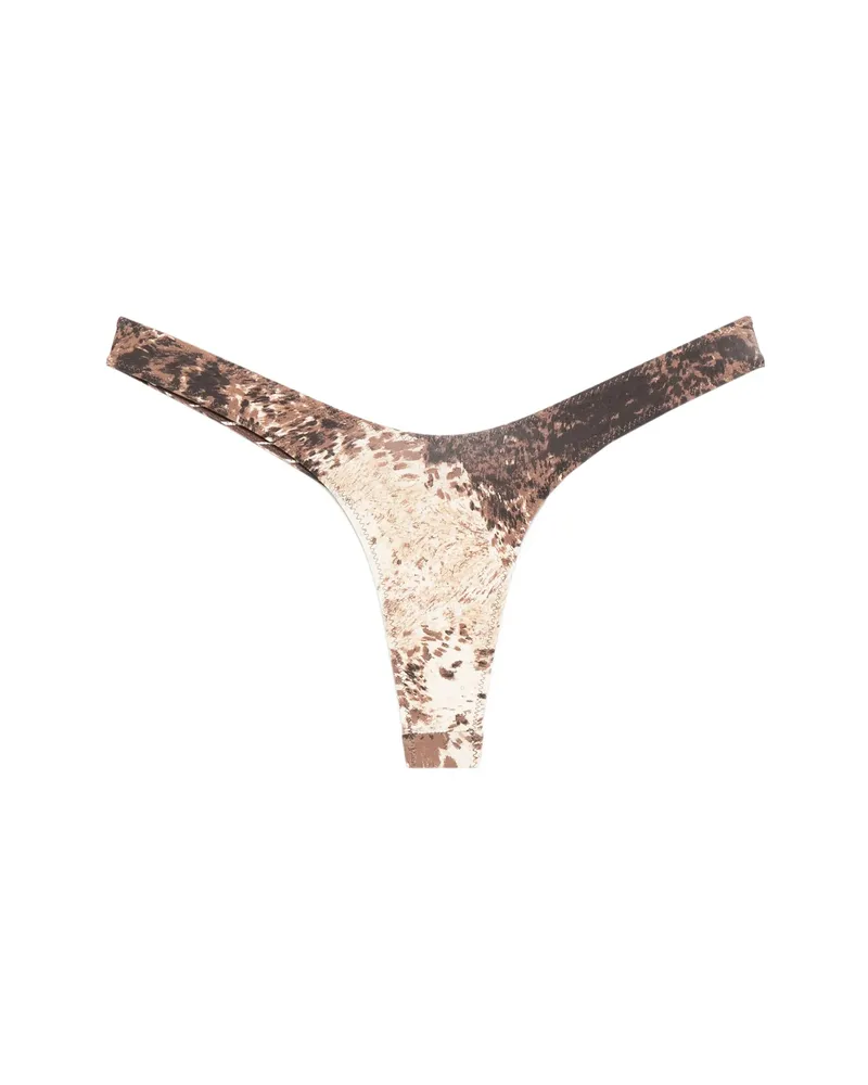 Frankies Bikinis Full Moon Reversible Bikini Bottom Brown