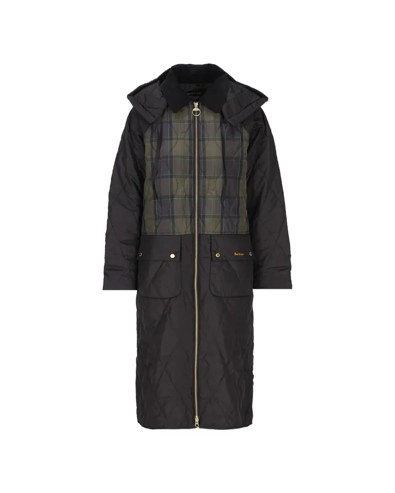 Barbour Osbourne Quilted Tartan-panelled Jacket Black