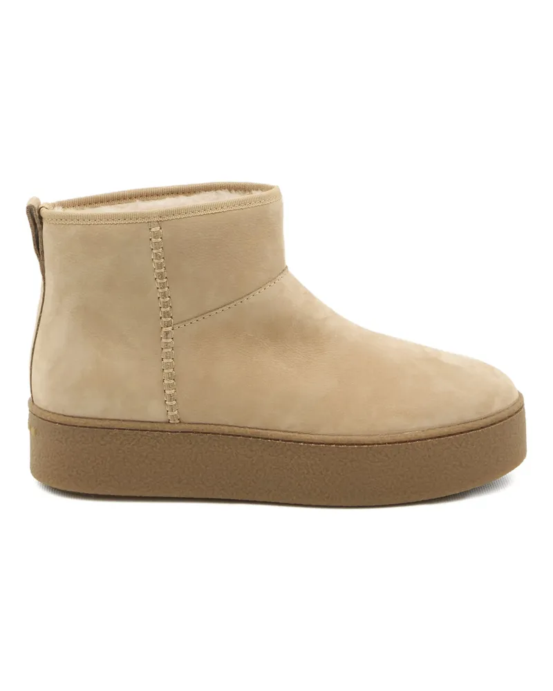 Hogan Shearling Ankle Boots Neutrals