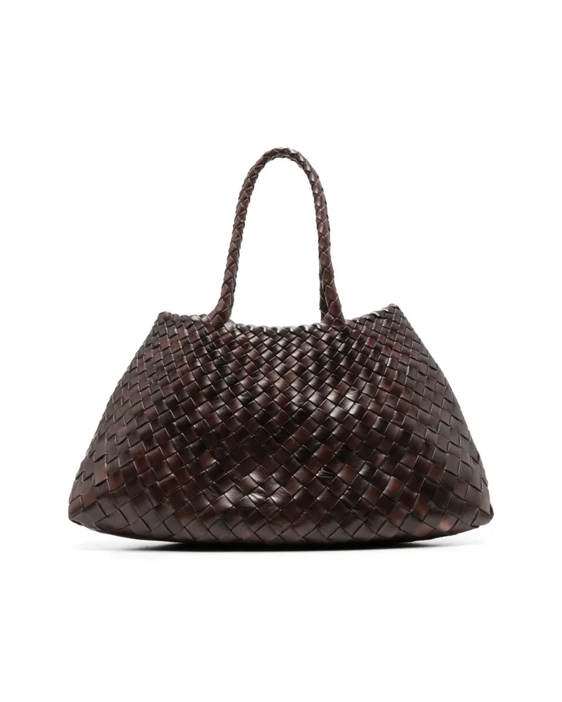 Dragon Diffusion Santa Croce Woven Leather Shoulder Bag Brown