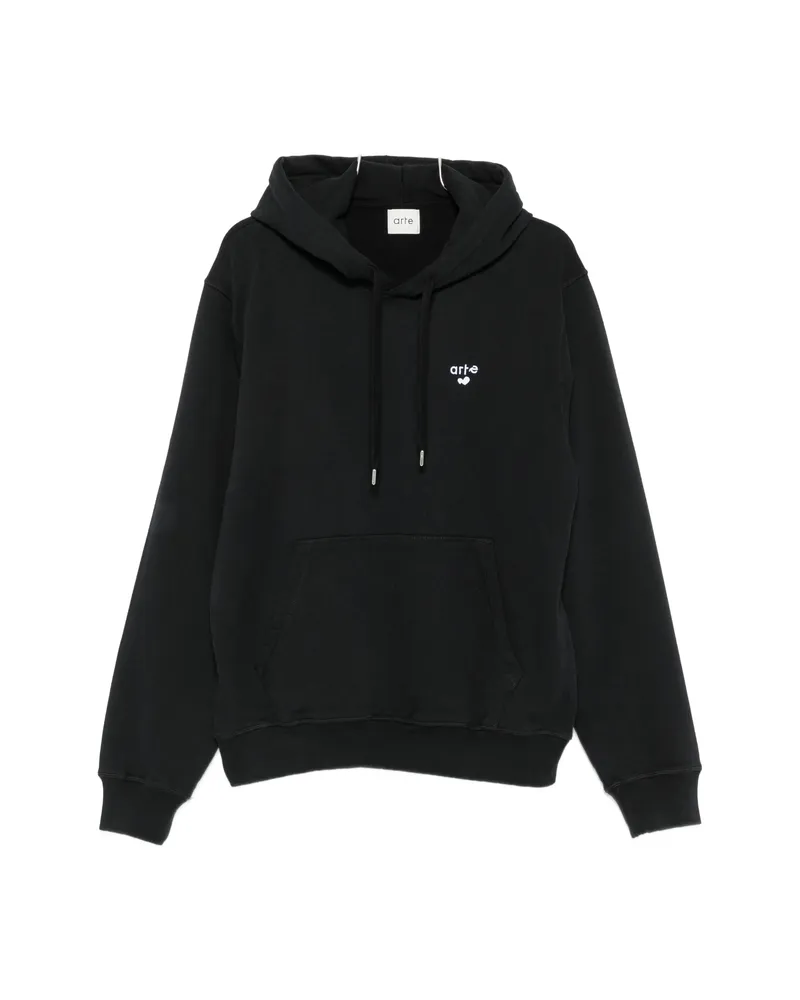 Arte Antwerp Logo-embroidered Drawstring Hoodie Black