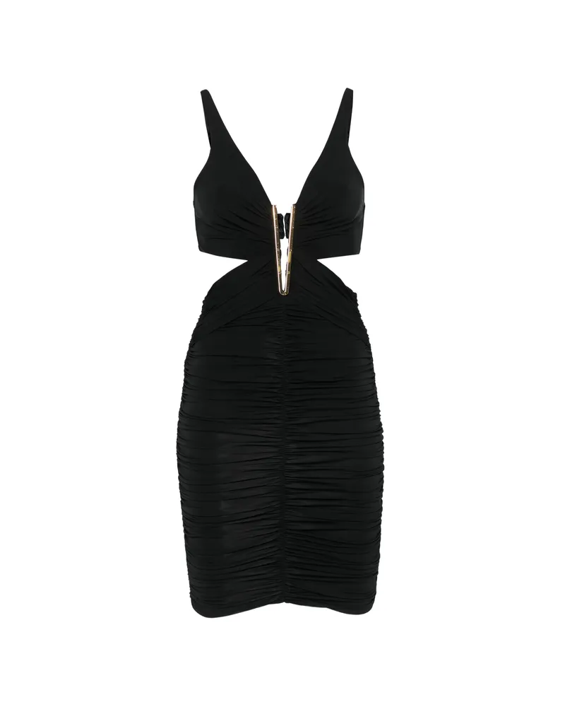 Elisabetta Franchi Ruched Cutout-detail Mini Dress Black