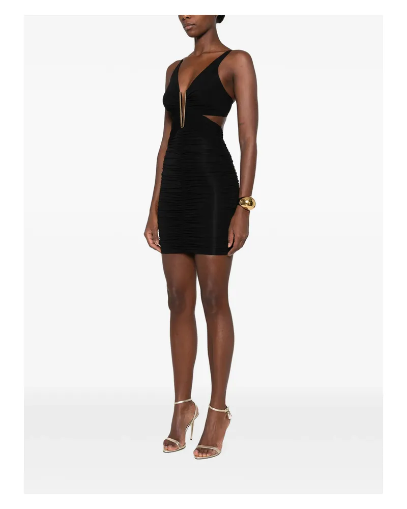 Elisabetta Franchi Ruched Cutout-detail Mini Dress Black