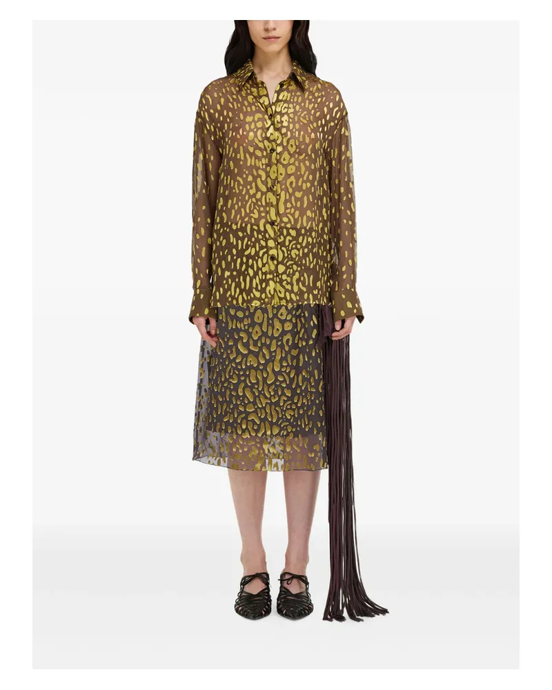 Ferragamo Skirt With Flower Detail Brown