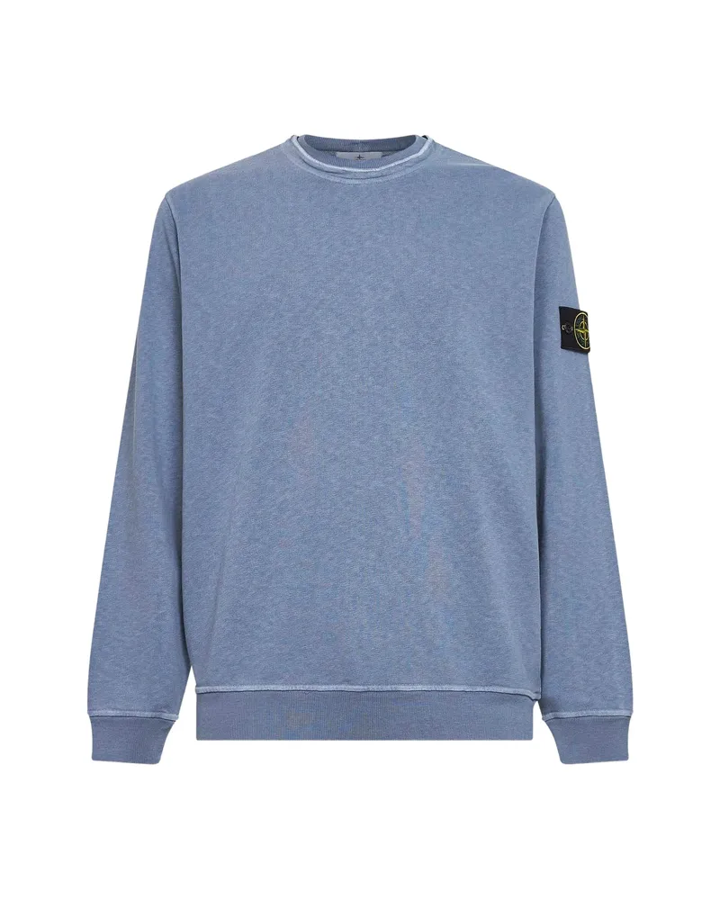 Stone Island Badge Ribbed Sweatshirt Blue