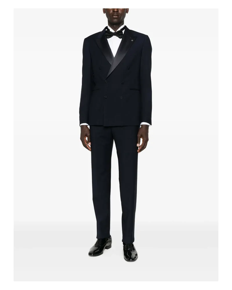 Tagliatore Double-breasted Peak-lapel Suit Blue