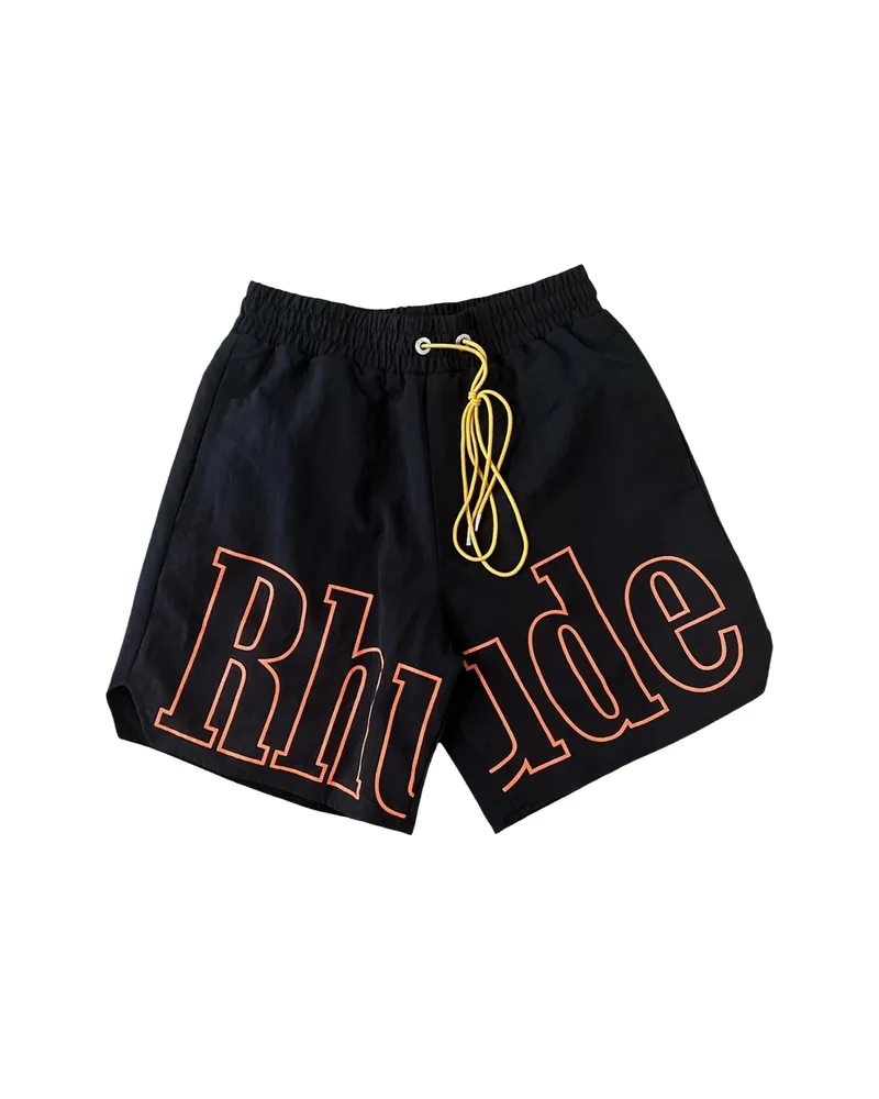 RHUDE Logo-print Swim Shorts Black