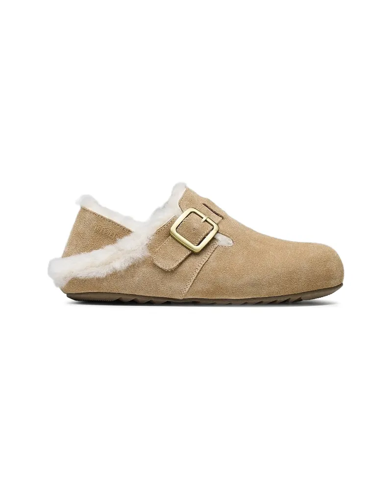 Hide & Jack Ciock Buckle-fastening Shearling Loafers Neutrals