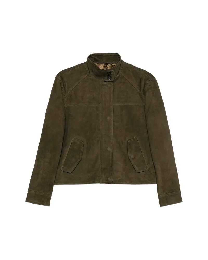 JcSophie Praia High-neck Suede Jacket Green