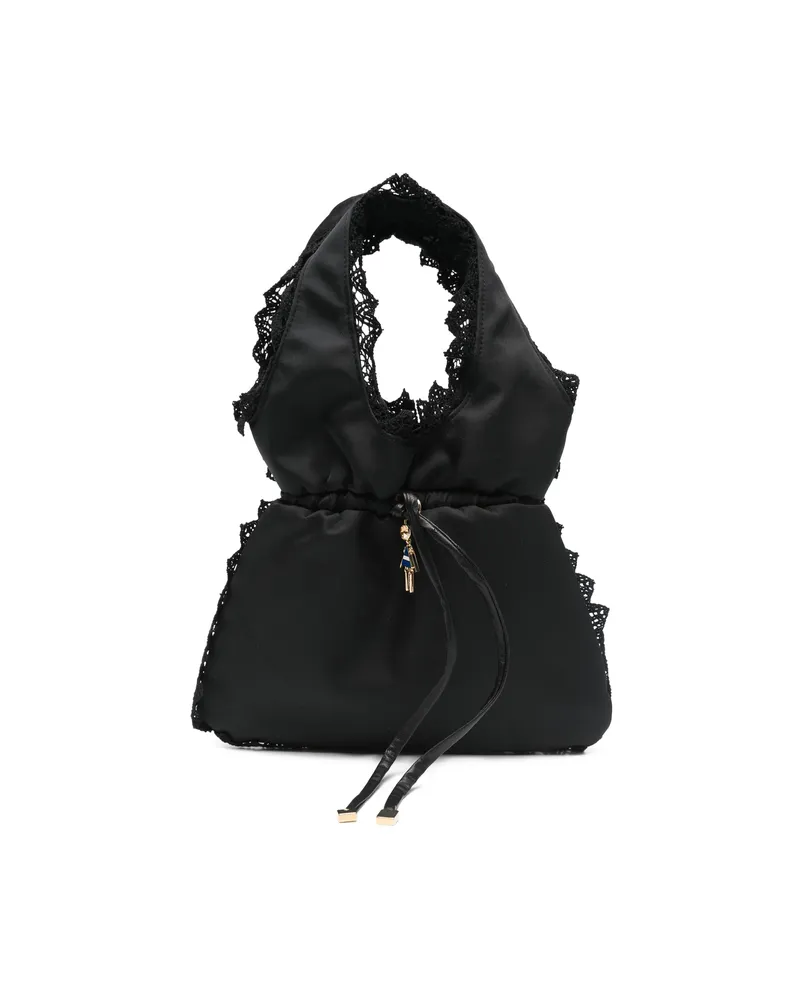 Vivetta Lace-trim Tote Bag Black