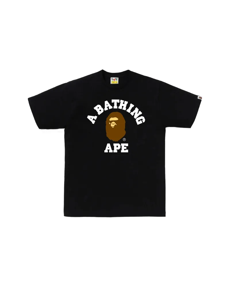 BAPE A Bathing Ape Short Sleeve College Tee Black