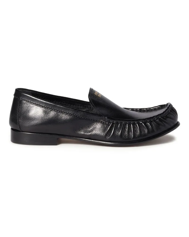 Miu Miu Embossed-logo Loafers Black
