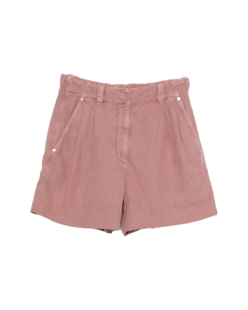 Brunello Cucinelli Garment-dyed Pleated Shorts Pink