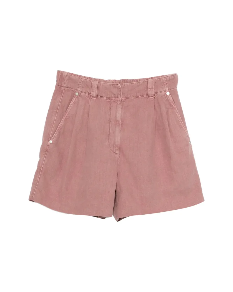 Brunello Cucinelli Garment-dyed Pleated Shorts Pink