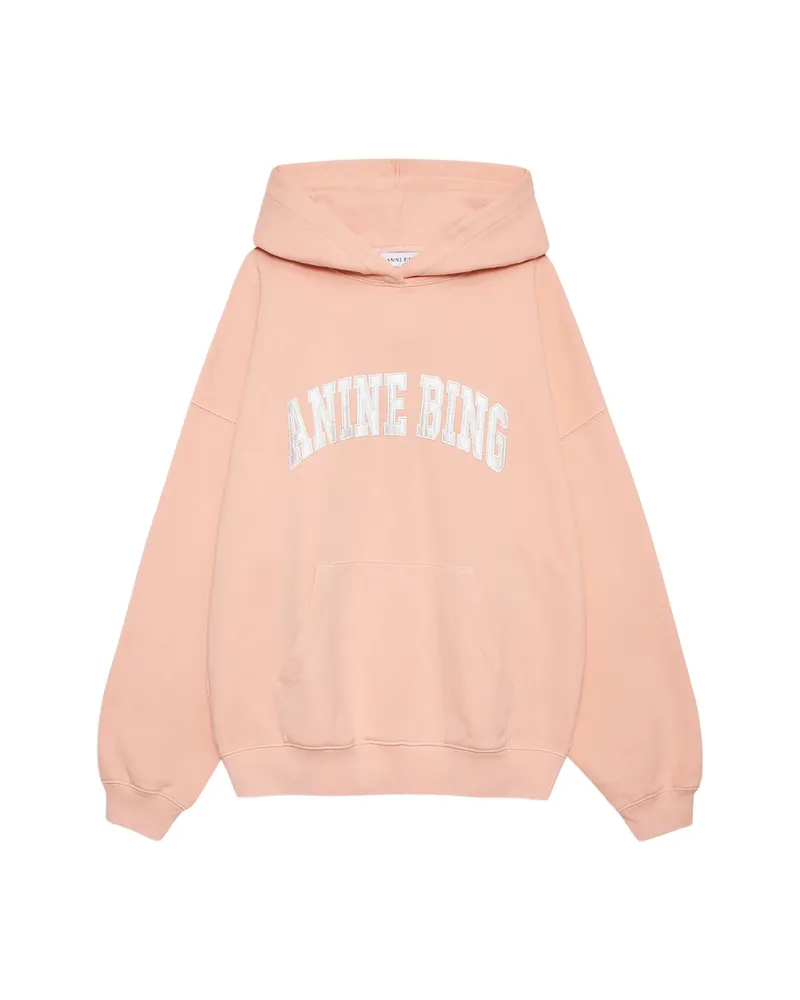 Anine Bing Harvey Logo-patch Hoodie Pink