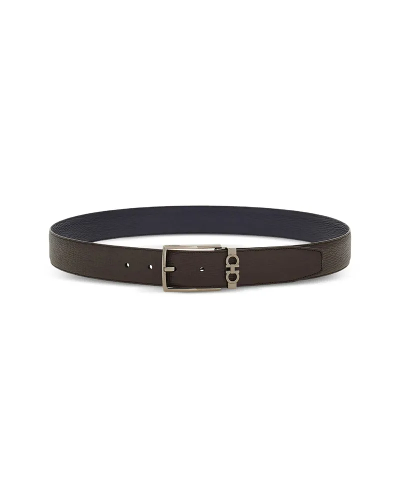 Ferragamo Gancini-plaque Belt Blue