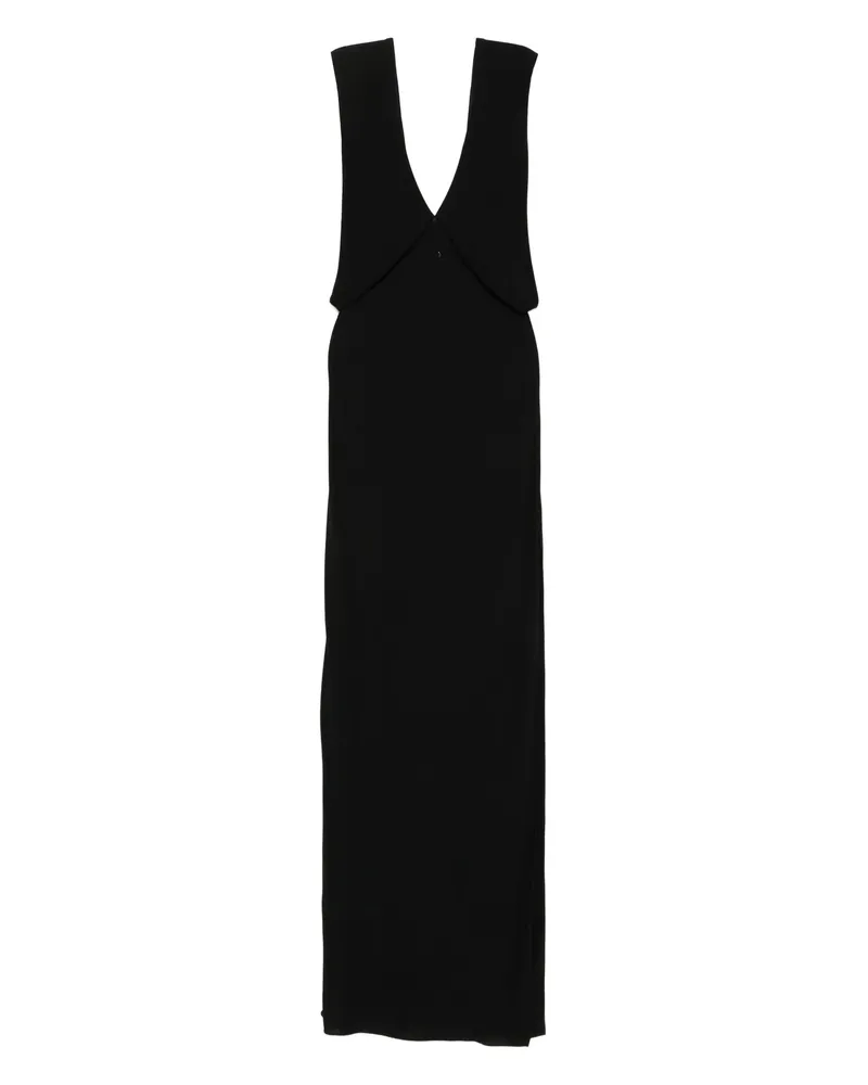 Gucci Sleeveless V-neck Maxi Dress Black