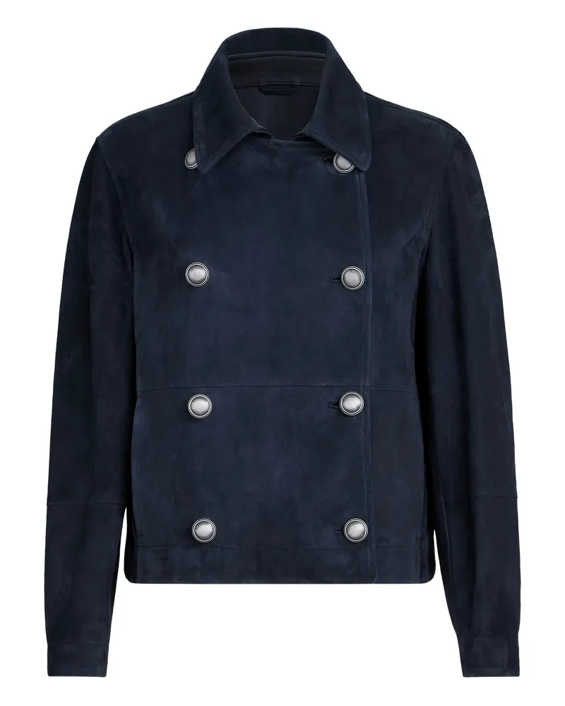 Brunello Cucinelli Monili-detail Double-breasted Jacket Blue