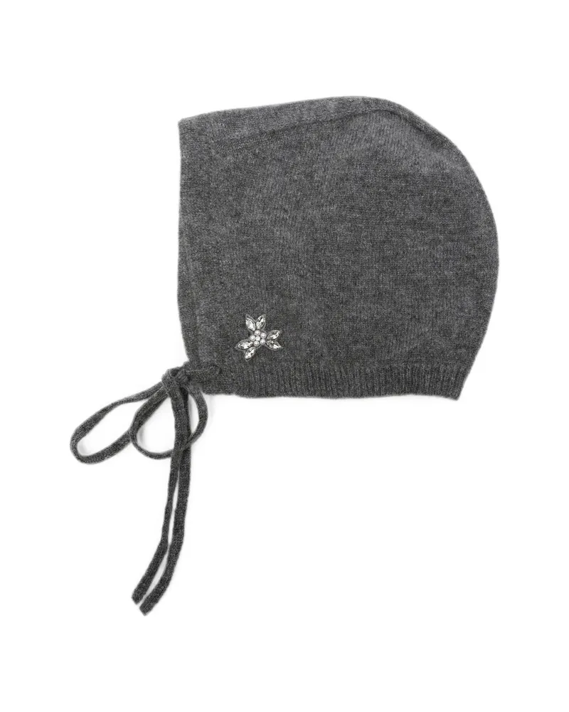 Simone Rocha Embellished Cashmere Bonnet Grey