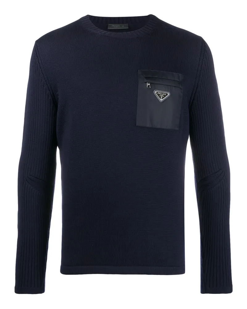 Prada Virgin Wool Sweater Blue