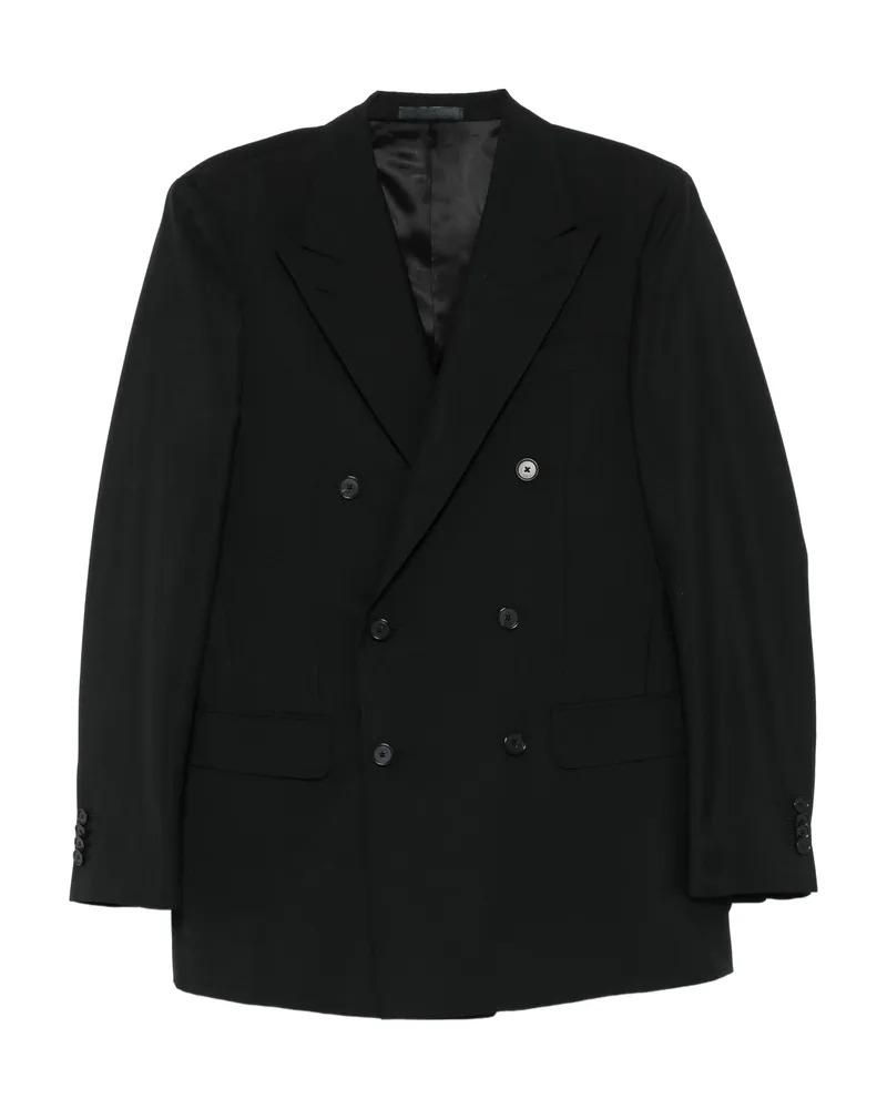 Caruso Double-breasted Blazer Black