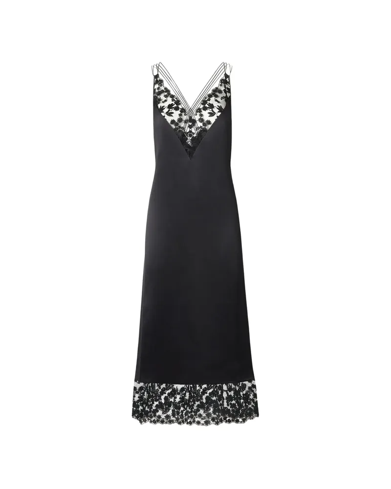 Fendi Black Silk And Lace Dress Black